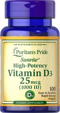 Puritan's Pride Vitamin D3 1000 IU - 100 Softgels