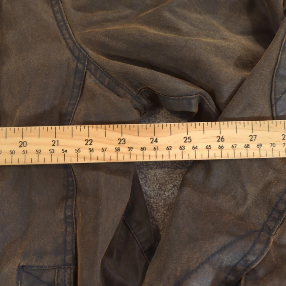 Mantaray Wax Jacket Mens Large Brown Chocolate Bomber Coat Military Quilt Lined - Image 4 of 4