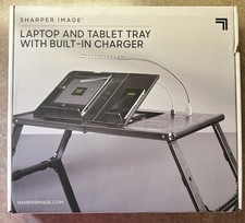 Sharper Image Folding Laptop & Tablet Tray W/Light & Built-in Charger 204819