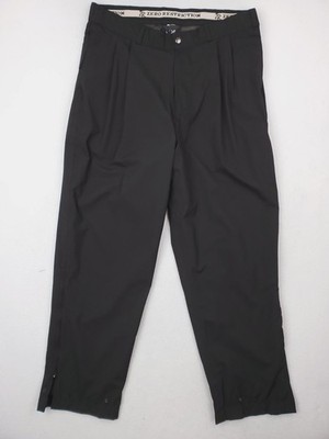 Zero Restriction Rain Pants Mens Medium Black Performance Golf GTX Pleated