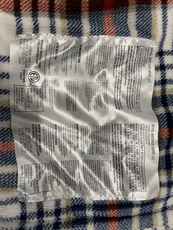 EDDIE BAUER | SMART ПОДОГРЕВ ЭЛЕКТРИЧЕСКИЙ ПЛЕД - WI-FI ВКЛЮЧЕН - КЛЕТКУ СИНИЙ - Изображение 2 из 4