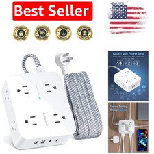 6Ft USB-C Surge Protector Power Strip with 8 Outlets - Fast Charging Solutions