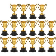 Kids Trophy Model Set 16Pcs Durable Plastic Mini Golden Trophy for Children