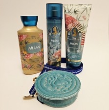 Bath Body Works Disney Princess Mulan 4pc SET Mist Wash Cream Lotion Pouch Bag