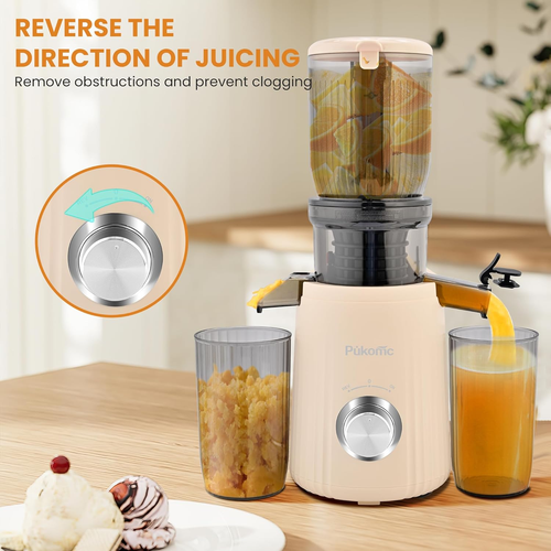 Juicer Machines, Cold Press Juicer with 4.1'' Large Feed,Slow Masticating Machin - Picture 2 of 12