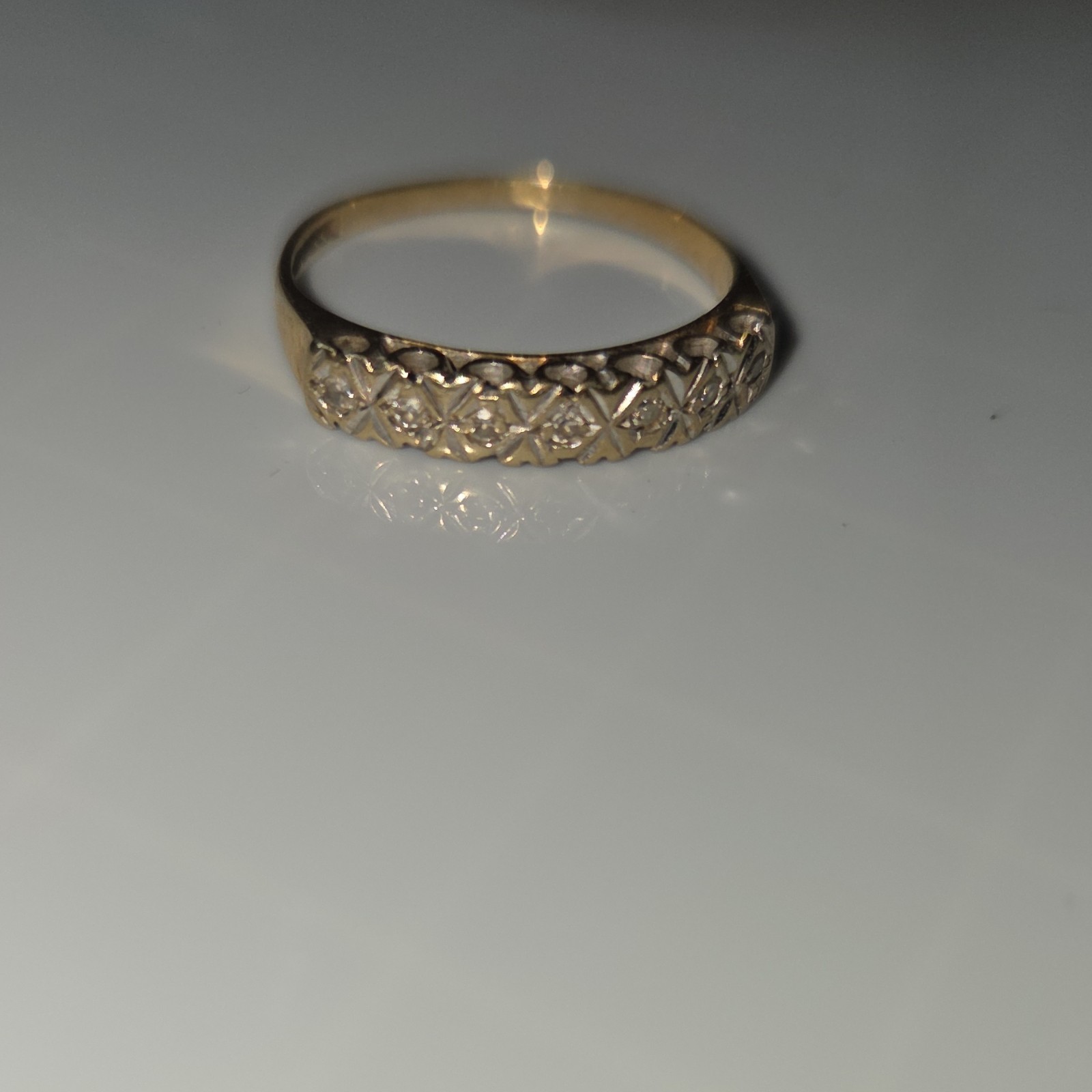 Yellow solid  Gold Diamond Round Wedding Annivers… - image 10