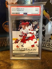 2024-25 UPPER DECK SERIES 1 SCOTT MORROW YOUNG GUNS #225 PSA 9 MINT