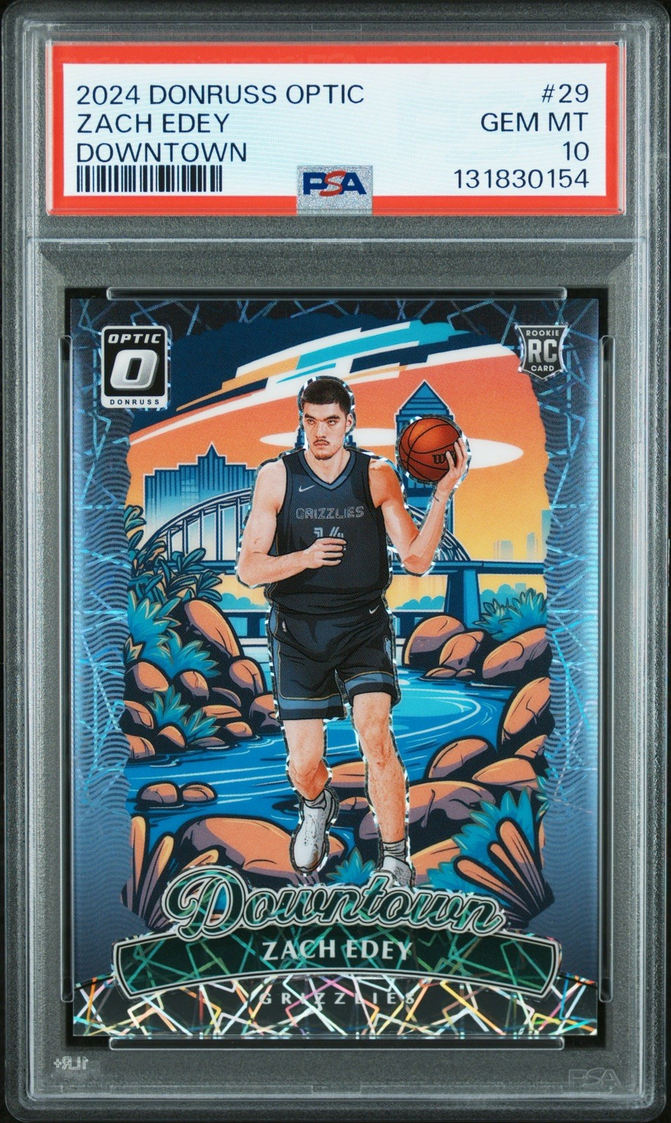ZACH EDEY DOWNTOWN 2024 PANINI DONRUSS OPTIC #29 ROOKIE RC PSA 10