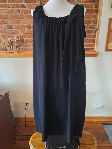 Abito da cocktail vintage rosso Valentino Garavani nero LBD taglia 46 tasche US XL!