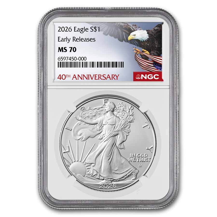 2026 American Silver Eagle MS-70 NGC (ER, 40th Anniversary) | eBay