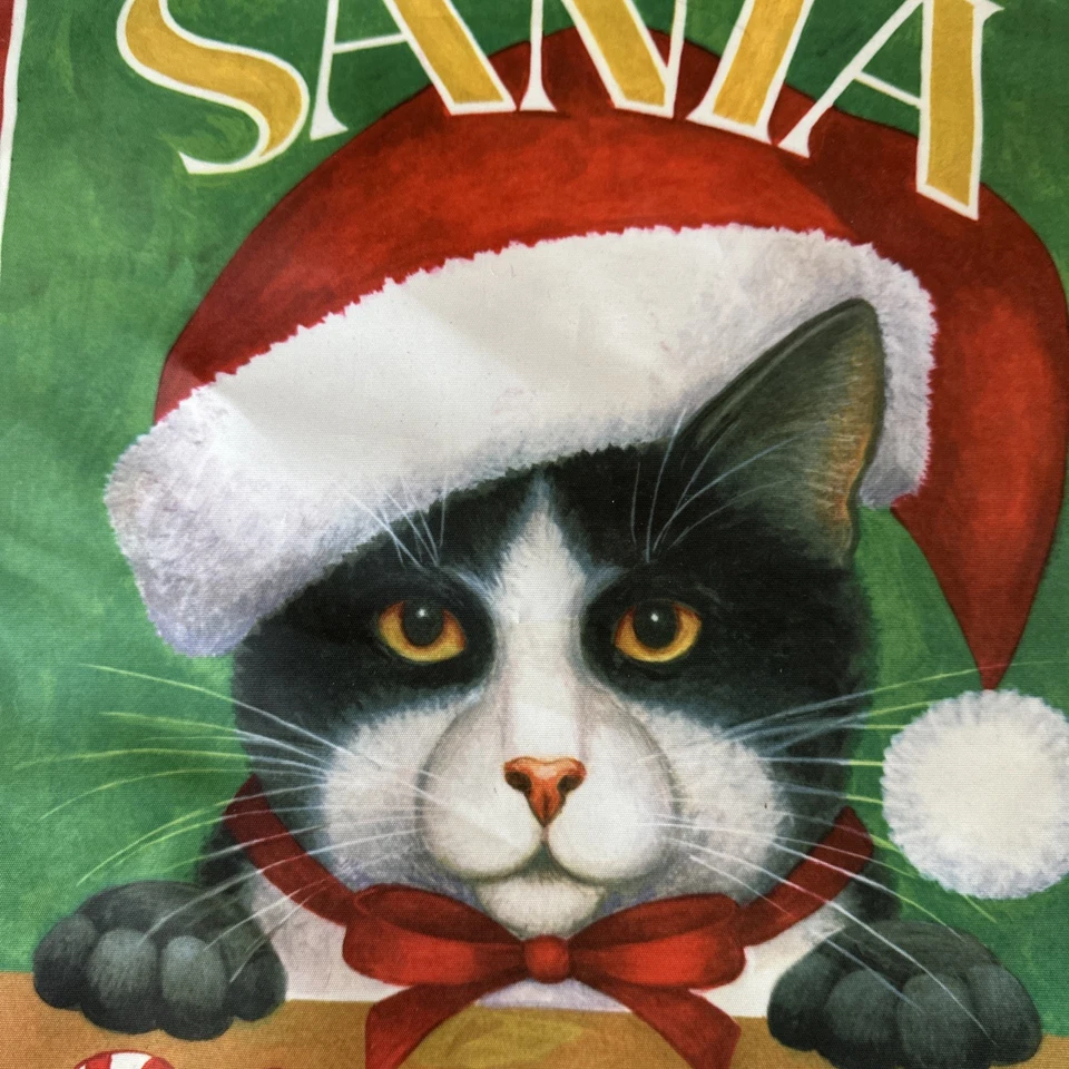Christmas Cat Santa Claws Flag Winter Yard Decor 13x18 - Image 2 of 4