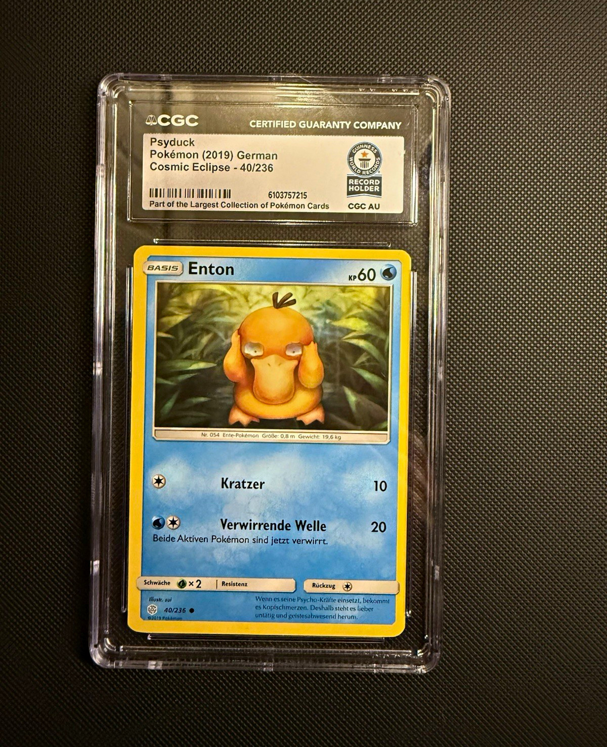 The Pokémon Company Psyduck (Enton) 40/236 Cosmic Eclipse 2019 DE CGC 60 HP