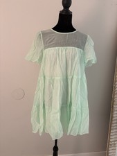 Lulus Mint Green Tiered Babydoll Dress – Size XS