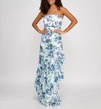 Emerald Sundae Juniors' Sequin Embellished Ruffled Strapless Gown MSRP $199