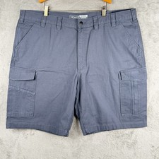 Carhartt Cargo Shorts Mens 44 Blue Outdoor Canvas Work Wear Relaxed Fit Cotton