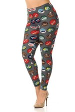 Buttery Smooth Groovy Bottlecap Extra Plus Size Leggings - 3X-5X