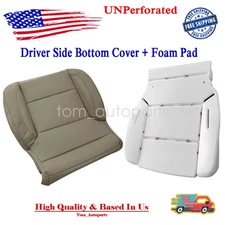Driver Bottom Leather Seat Cover Tan & Foam Pad For 15-19 GMC Sierra 1500 Yukon