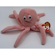 Ty Beanie Baby Inky the Octopus Pink Vintage 1993 Plush Toy MWMT