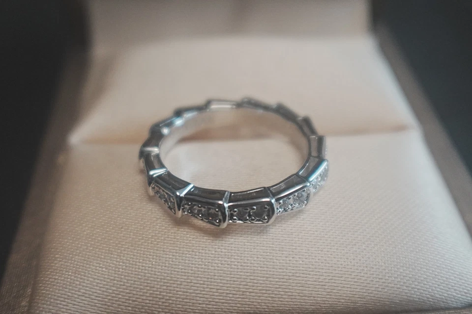 New/BuIgarl/18KSerpenti/VIPER ring White gold diamond ring #7 - Image 4 of 4