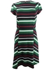 Michael Michael Kors Women's Striped A-Line Dress (4, Black Multi)