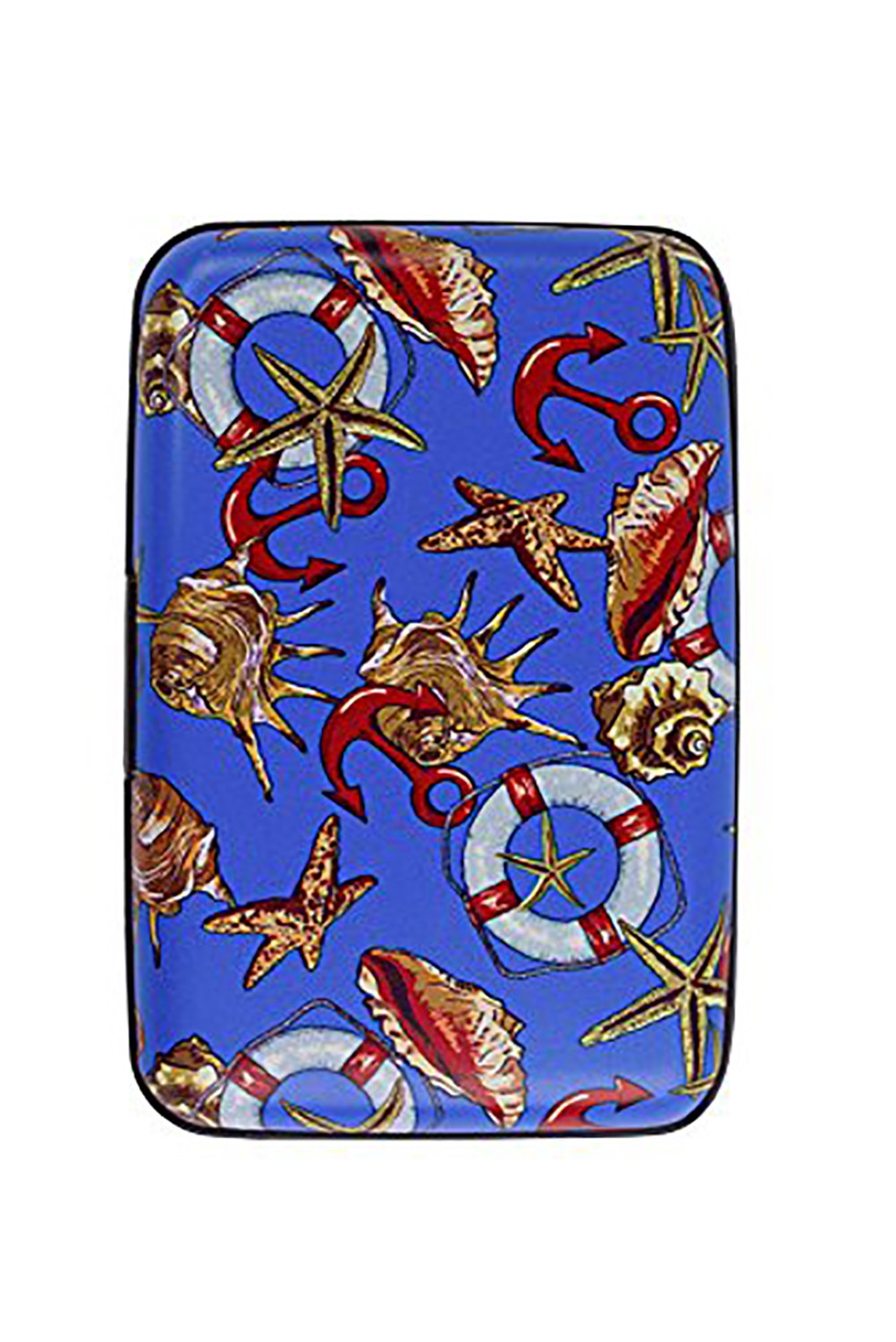 Бронированная кредитная карта Blue Anchor Seashell с RFID-блокировкой кошелька и держателя наличных денег