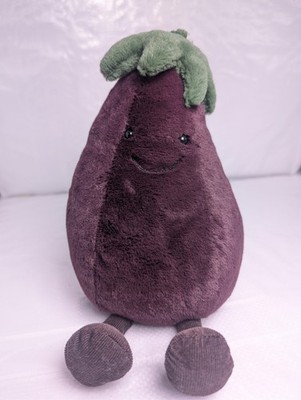 Jellycat Amuseable Eggplant Plush 12  Retired HTF Vegetable Toy Read Description