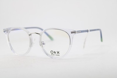 NEW O & X NEW YORK OP-291U COL.06 CLEAR BLUE GREEN AUTHENTIC EYEGLASSES 51-20