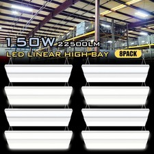 8PACK 150W LED Linear High Bay Shop Light Fixture Hanging Warehouse Garage Light