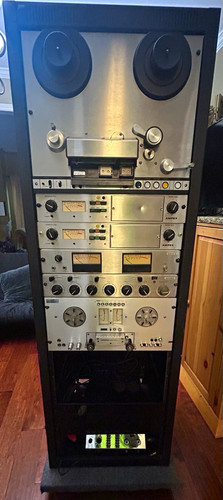 Ampex AG-440 Tape Recorder Rack System w/ Pioneer Transport, Black Cabinet