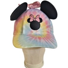 Disney Pastel Multicolored Tie Dye Minnie Mouse Ears Baseball Cap