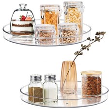 2 Pack Lazy Susan Organizer 10.6 Clear Lazy Susan Turntable For Kitchen Cabinet