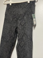 LYSSE Women  s Size Medium Snakeskin Print Leggings Cotton Stretch USA