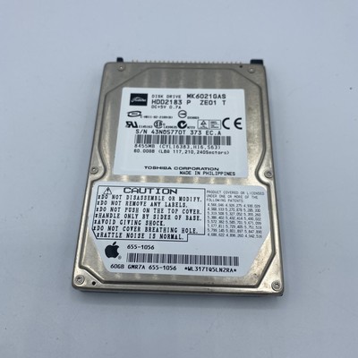 Bootable MacOS 2.5'' ATA IDE Hard Drive 60GB Toshiba Apple OS 9 OS X