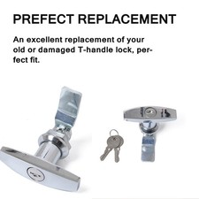 Zinc Alloy Chrome T Handle Door Lock Key for Catering Trailer,Horse Box Caravan