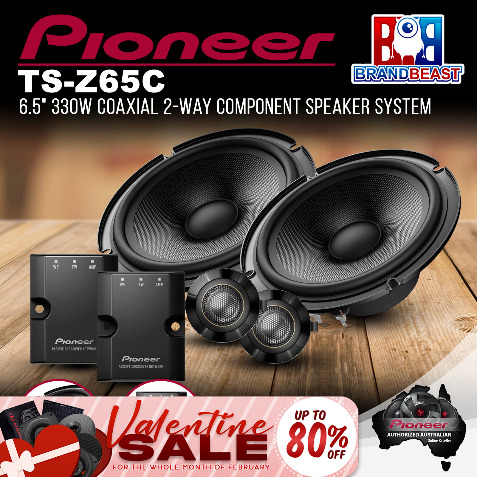 Pioneer TS-Z65CH 17cm 2-Way Component Speaker System (330W) スピーカー 