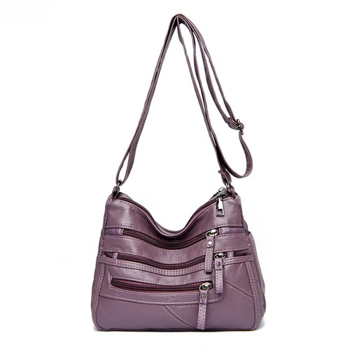 High Quality Women's Soft PU Leather Shoulder Bags Multi-Layer Pockets - Picture 11 of 17
