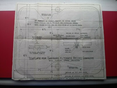 VTG AUDIOPHILE SCHEMATIC *TEMPLATE FOR GARRARD AUTOMATIC RECORD CHANGERS*