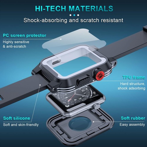NEW IP68 for Waterproof Apple Watch Case 41mm with Band and Screen Protector - Picture 10 of 14
