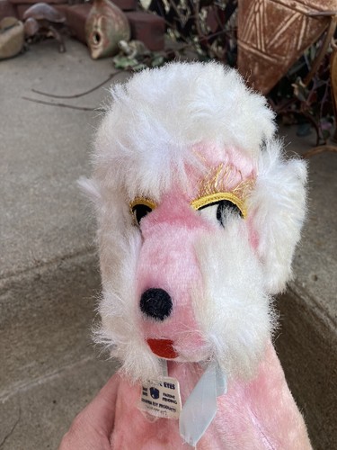 1950’s Columbia Toy Products Pink Poodle Plush Provocative Eyes Dog Vintage - Picture 14 of 19