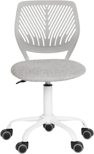 Desk Chair Linen Fabric Seat Ergonomic Swivel Task Chair without Armrest Adjusta - Picture 11 of 12