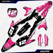 Black White Pink Swipe Racing Graphics Kit fits 18-22 Yamaha YZ450F YZ450F Decal