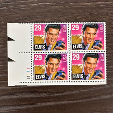 USPS Mint Block of Four (4) Elvis Presley 29 Cent Commemorative Stamps 1993 MNH