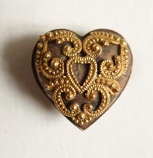 Coulant Normand passant Coeur métal doré Bijou normand régional ancien heart