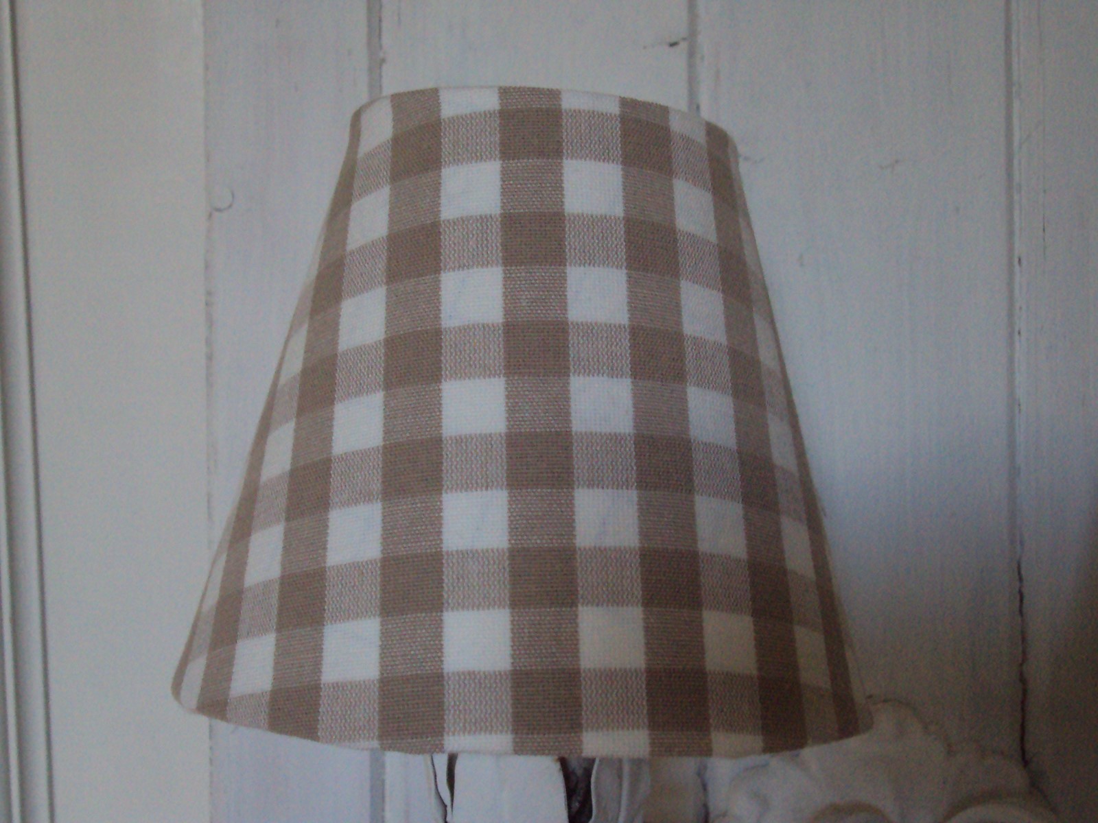 **LAURA ASHLEY **CANDLE LAMPSHADES **BLUE CHAMBRAY GINGHAM COUNTRY