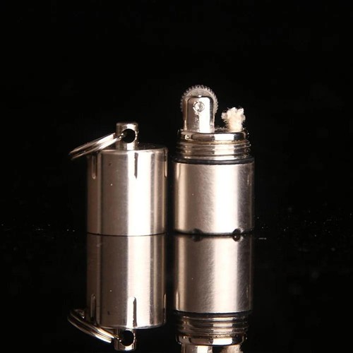 Mini Compact Kerosene Lighter Key Chain Capsule Gasoline Inflated Keychain Gifts - Picture 22 of 28