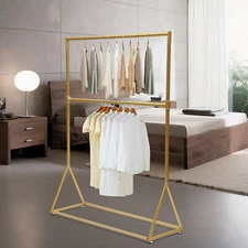 Retro Industrial Clothing Garment Rack 1.6m Freestanding Metal Clothes Rack NEW