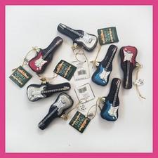 Kurt Adler Glass Bass Guitar Shape Ornament Christmas Hanging Music Noble Gems