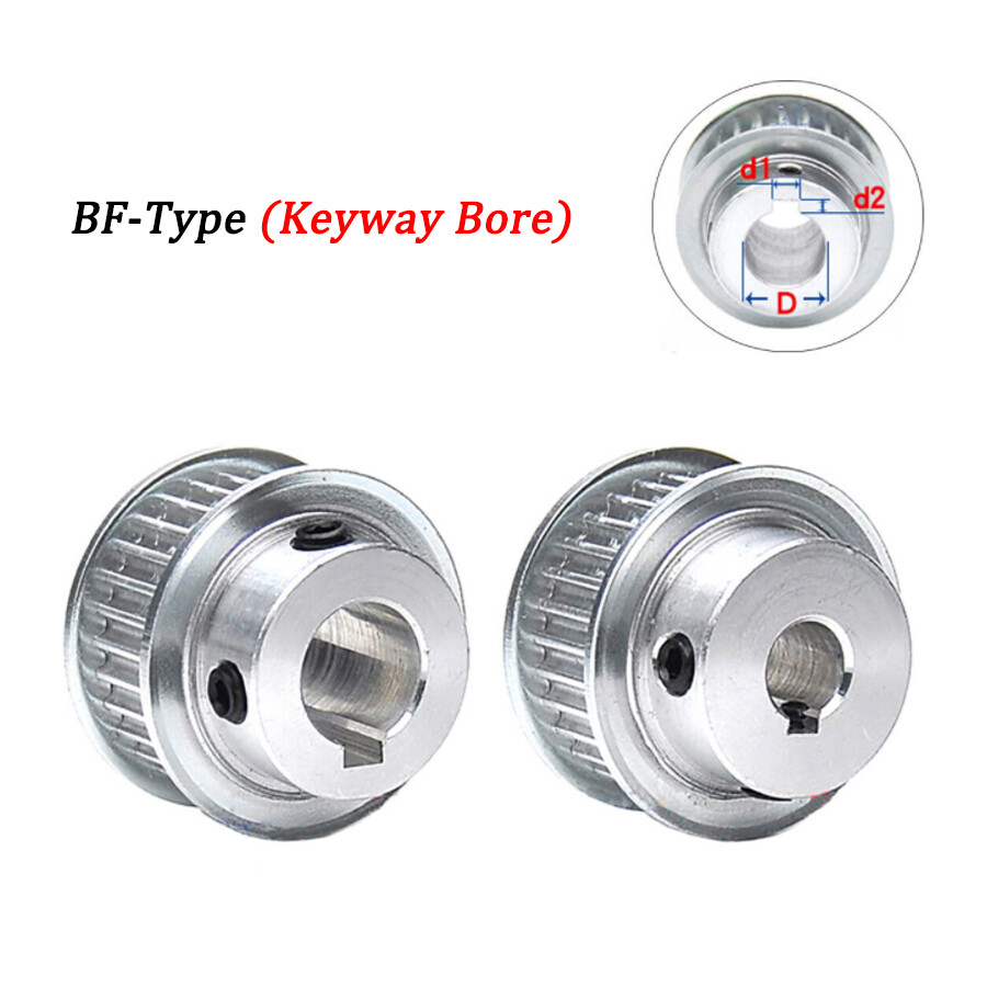 1 Stück Timing Pulley HTD-5M – 20 Zähne, 45# Carbonstahl, Nutbreite 16/21 Mm, Doppelflansch, Für Riementriebe (S45C, 20T)