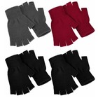 Winter Fingerless Gloves Open Fingertips Warm Half Finger Knitted Unisex AUS