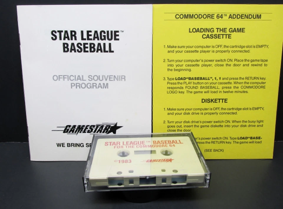Star League Baseball, Commodore 64, Cassette, Game Star, 1983, CIB, Never Used - Image 3 of 4